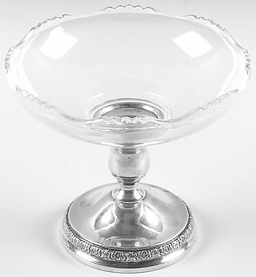 Prelude-Plain (Sterling Hollowware) Glass Compote & Sterling Base by International Silver-1