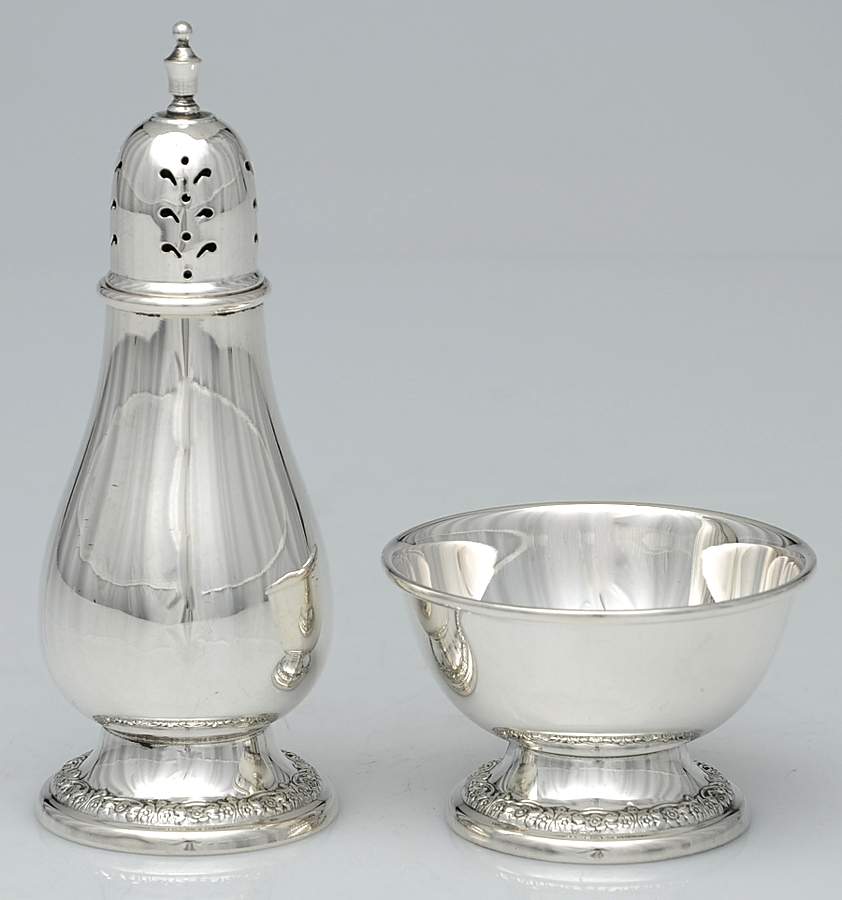 Prelude-Plain (Sterling Hollowware) Sterling Open Salt and Pepper Individual by International Silver-1