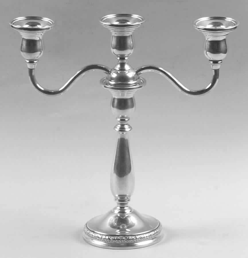 Prelude-Plain (Sterling Hollowware) Weighted 3 Light Candelabra by International Silver-1
