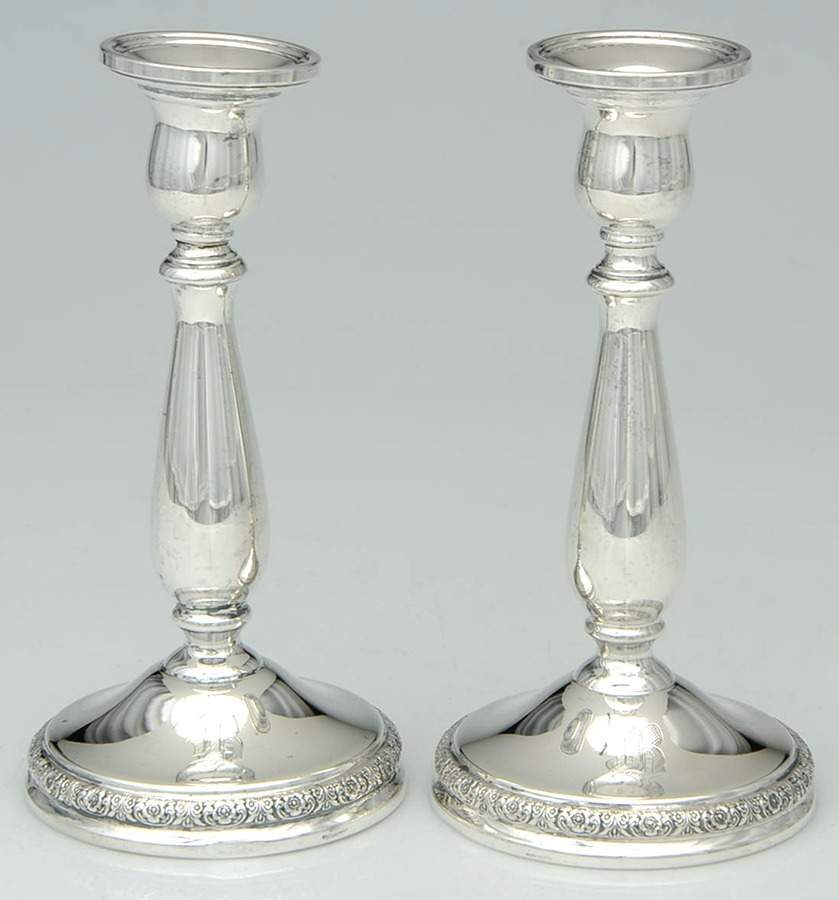 Prelude-Plain (Sterling Hollowware) Pair of Weighted Candlesticks by International Silver-1