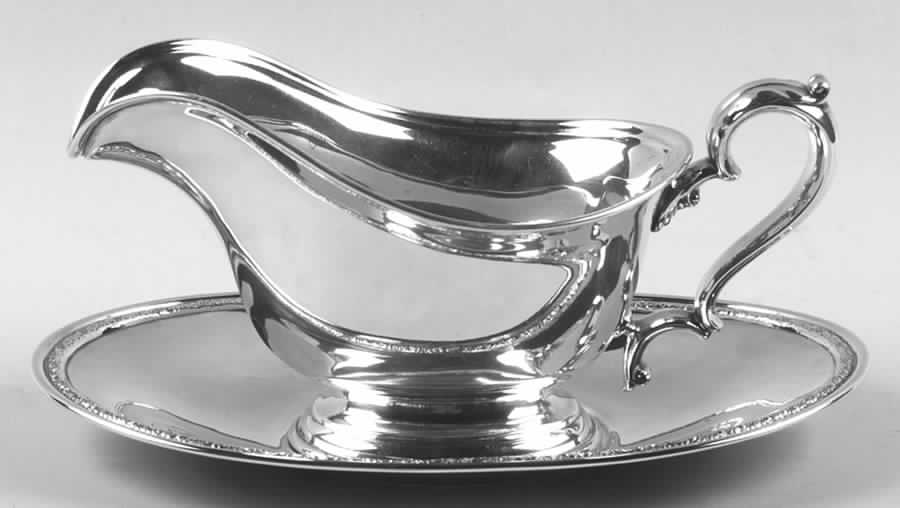 Prelude-Plain (Sterling Hollowware) Sterling Gravy Boat & Underplate by International Silver-1