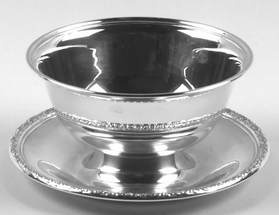 Prelude-Plain (Sterling Hollowware) Sterling Gravy Bowl with Attached Underplate by International Silver-1