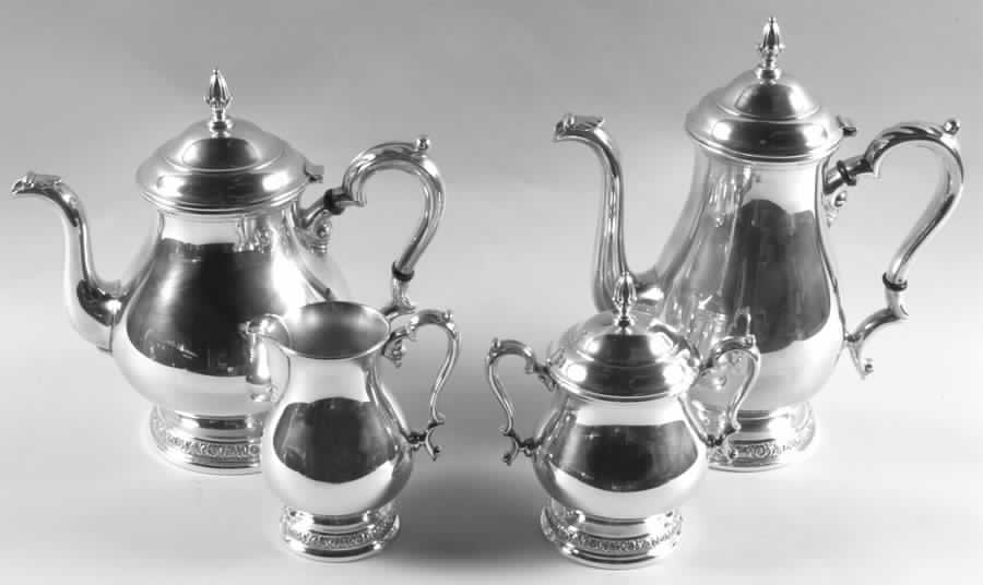 Prelude-Plain (Sterling Hollowware) 4 Piece Tea Set (SCP, STP, SCR, SSU) by International Silver-1