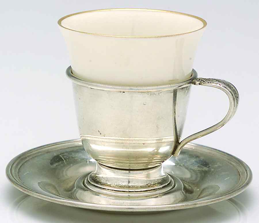 Prelude-Plain (Sterling Hollowware) Sterling Demitasse Cup, Saucer and Liner by International Silver-1