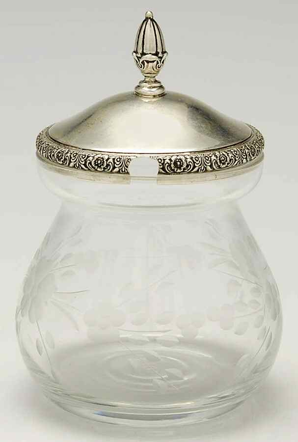 Prelude-Plain (Sterling Hollowware) Large Crystal Marmalade, Sterling Lid Only by International Silver-1