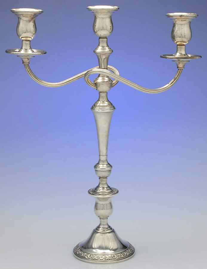 Prelude-Plain (Sterling Hollowware) 17" 3 Lt Weighted Candelabra by International Silver-1