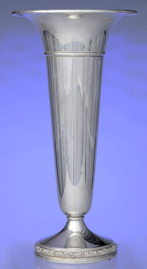 Prelude-Plain (Sterling Hollowware) 9" Weighted Trumpet Vase by International Silver-1