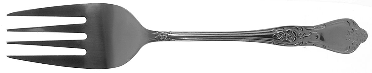 Summer Rose (Stainless) Medium Solid Cold Meat Serving Fork by International Silver-1