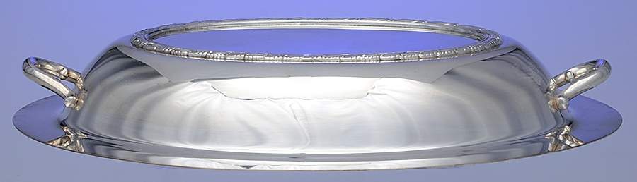 Evandale (Silverplate, Hollowware) Double Vegetable Bowl-Lid by International Silver-1