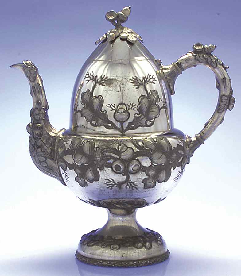 Charter Oak-Hand Chased Silverplate Coffee Pot by International Silver-1