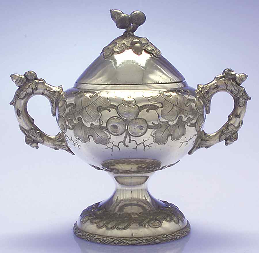 Charter Oak-Hand Chased Sugar Bowl & Lid by International Silver-1