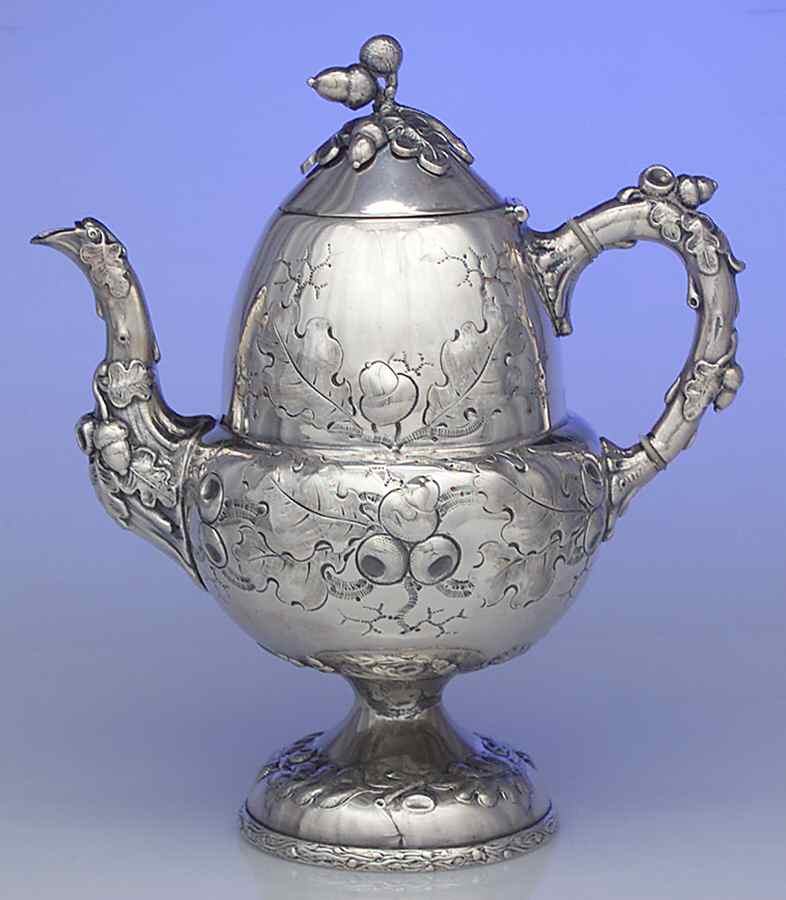 Charter Oak-Hand Chased Teapot by International Silver-1