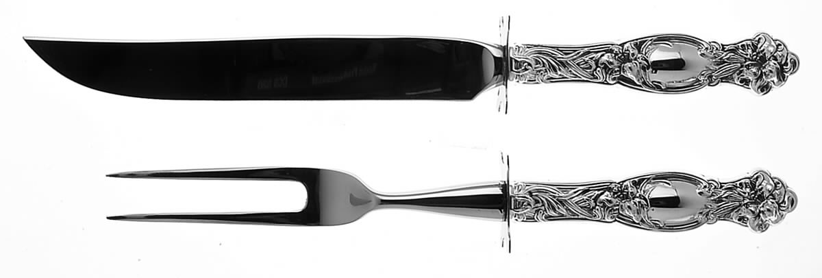 Frontenac (Sterling, Newer) Small Stainless Blade 2-Piece Steak Carving Set by International Silver-1