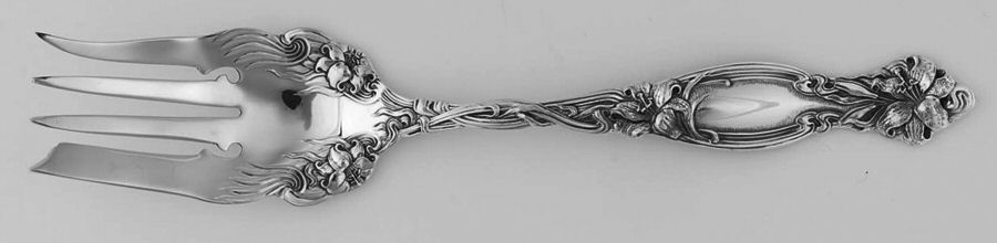 Frontenac (Sterling, Newer) Large Solid Cold Meat Serving Fork by International Silver-1