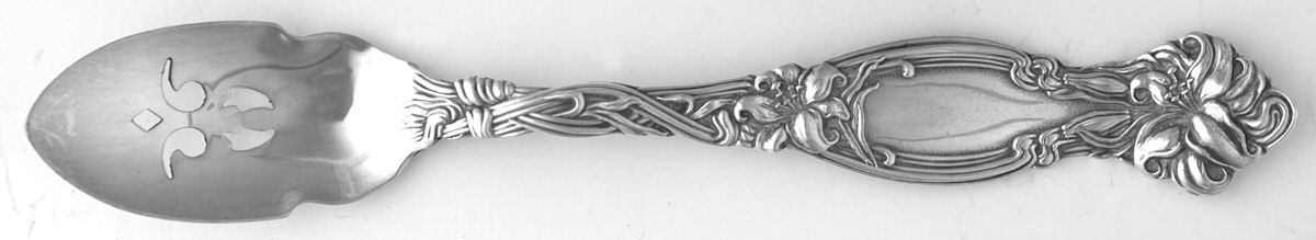 Frontenac (Sterling, Newer) Short Handled Olive Spoon with Pierced Bowl by International Silver-1