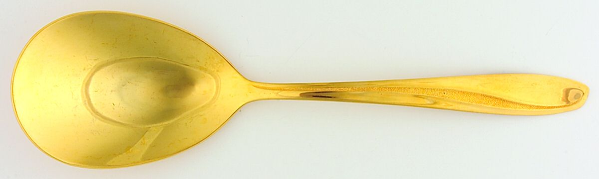 Golden Seaswept (Gold Electroplate) Solid Smooth Casserole Spoon by Imperial Intl-1