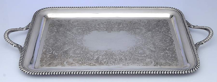 Ashley (Silverplate, Hollowware) Large Silverplate Waiter Tray by International Silver-1