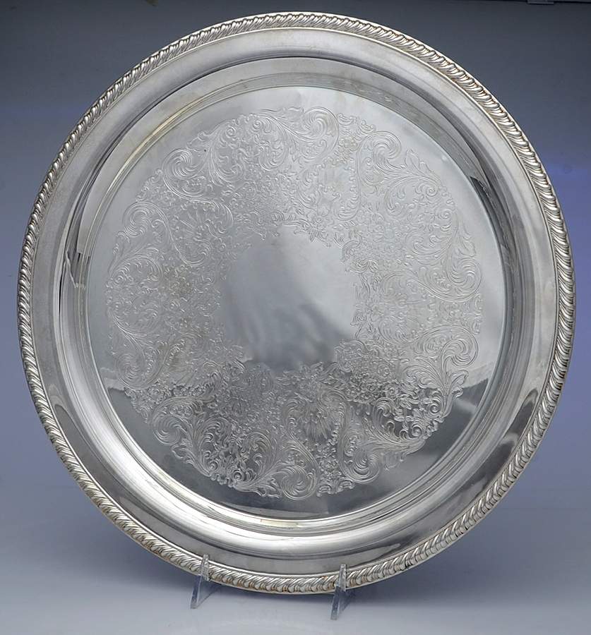 Ashley (Silverplate, Hollowware) 15" Round Tray by International Silver-1