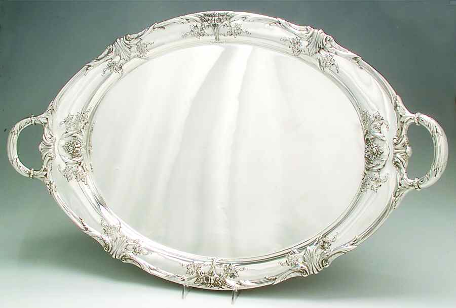 Richelieu-Hand Chased (Sterling, Hollowware) Large Waiter Tray by International Silver-1
