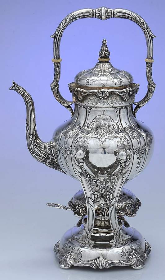 Richelieu-Hand Chased (Sterling, Hollowware) Kettle, Stand & Burner by International Silver-1
