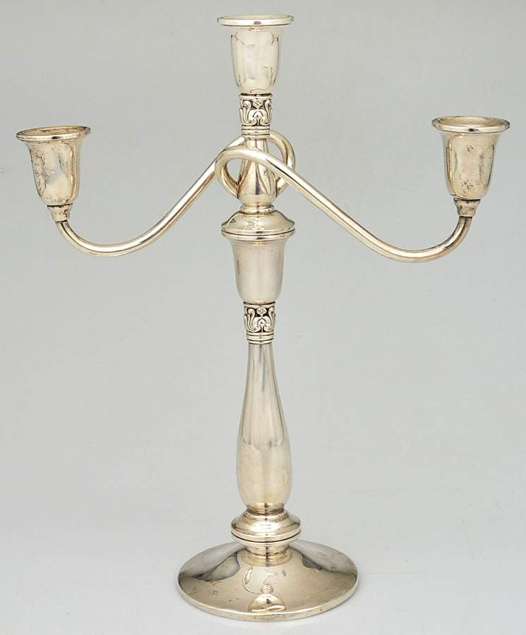 Royal Danish (Sterling, Hollowware) Weighted 3 Light Candelabra by International Silver-1