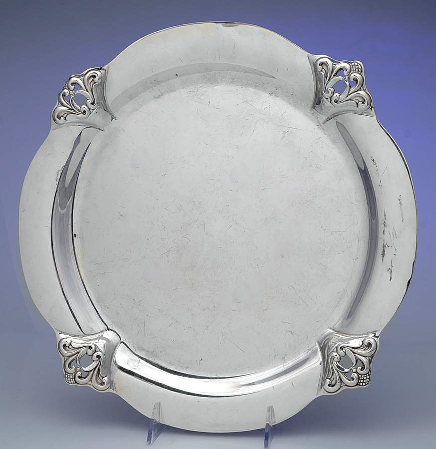 Royal Danish (Sterling, Hollowware) 14" Round Tray by International Silver-1