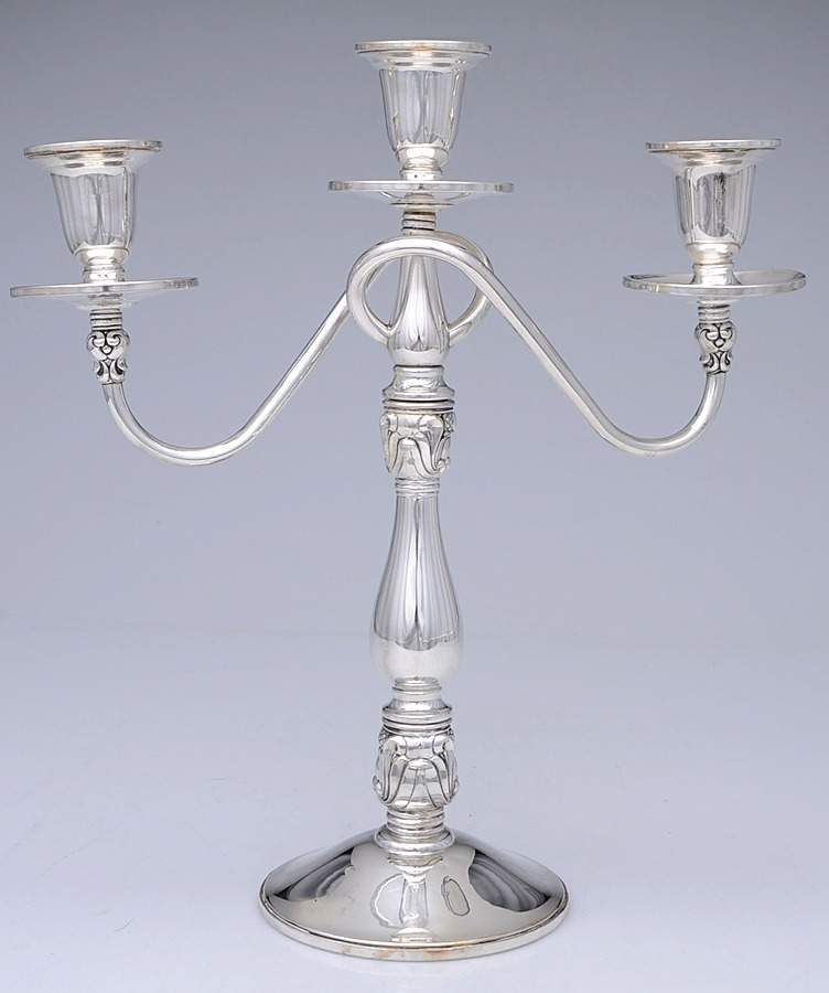 Royal Danish (Sterling, Hollowware) Weighted 3 Light Candelabra by International Silver-1