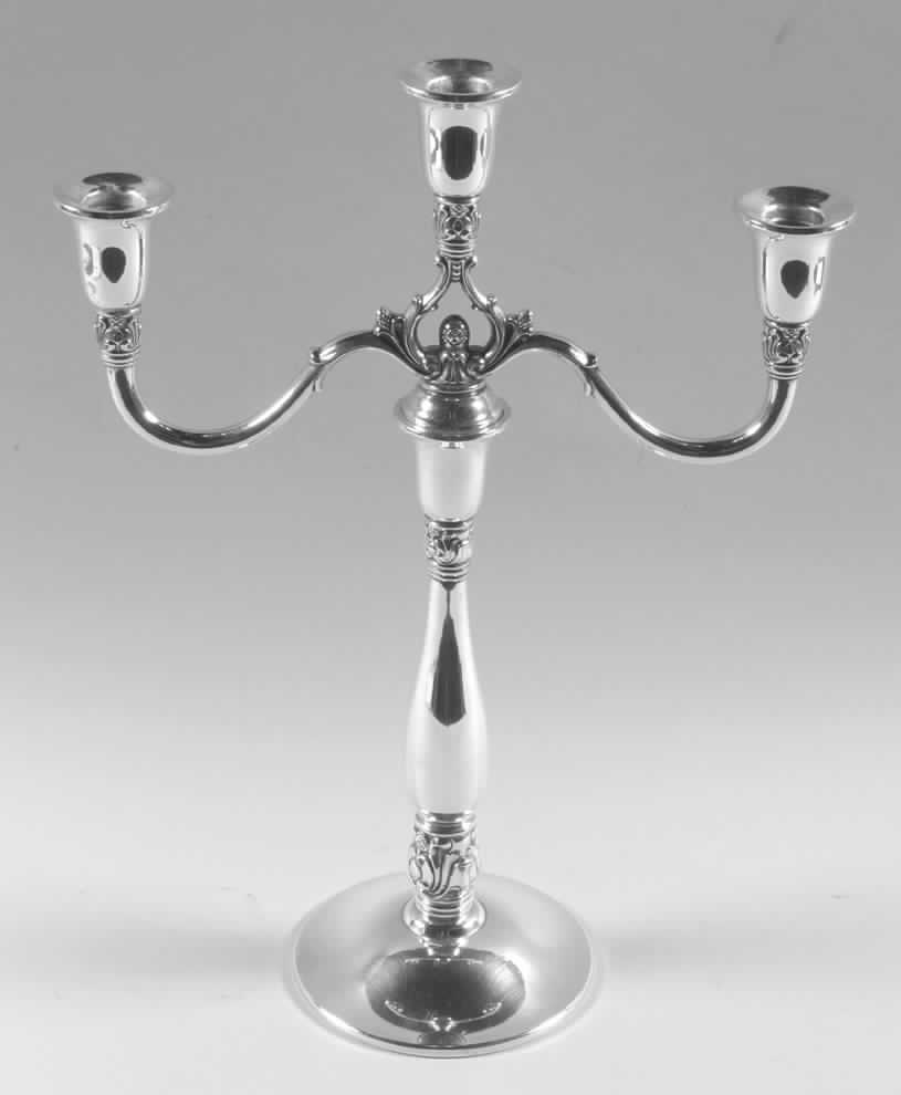 Royal Danish (Sterling, Hollowware) Weighted 3 Light Candelabra by International Silver-1