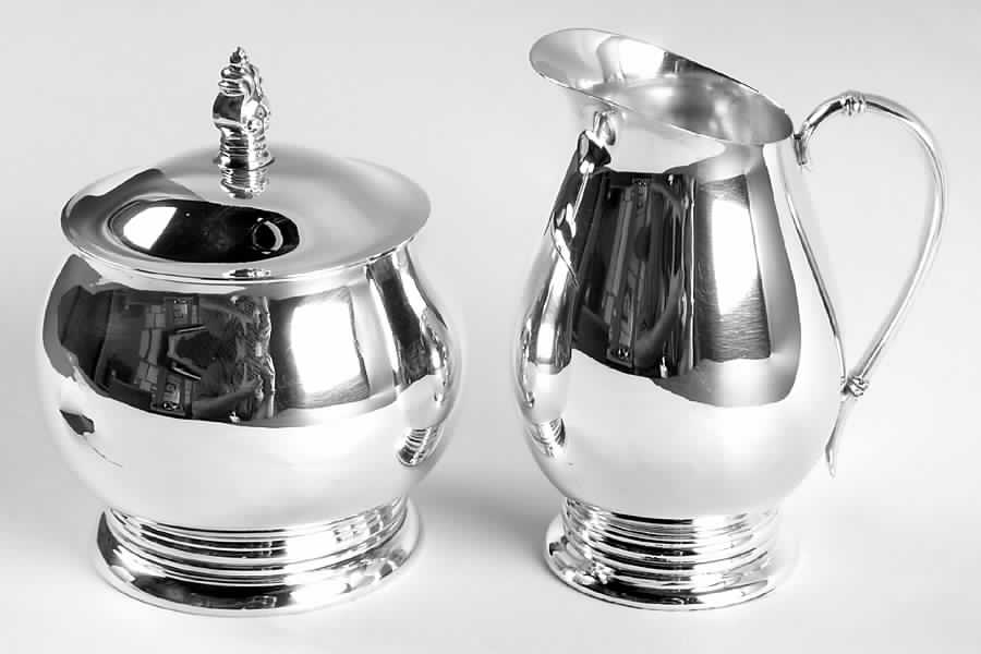 Royal Danish (Sterling, Hollowware) Mini Sterling Creamer and Covered Sugar by International Silver-1