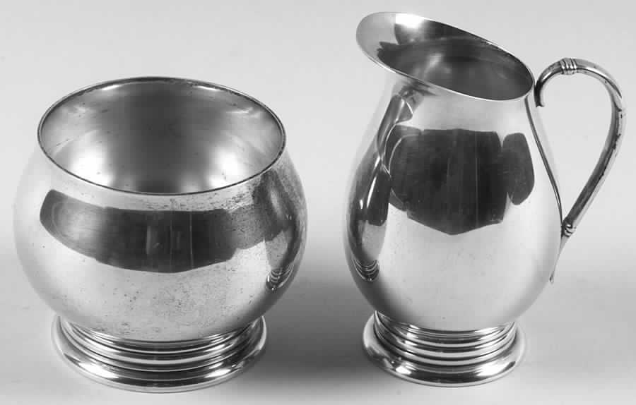 Royal Danish (Sterling, Hollowware) Mini Sterling Creamer and Open Sugar by International Silver-1