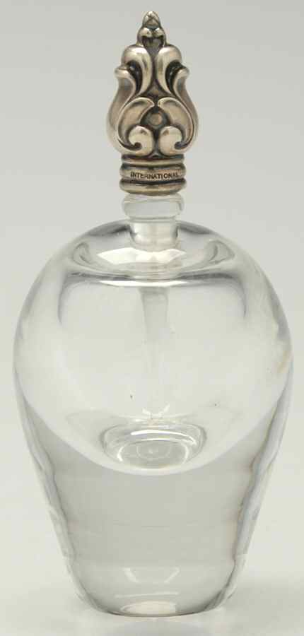 Royal Danish (Sterling, Hollowware) Crystal Perfume Bottle with Sterling Stopper by International Silver-1