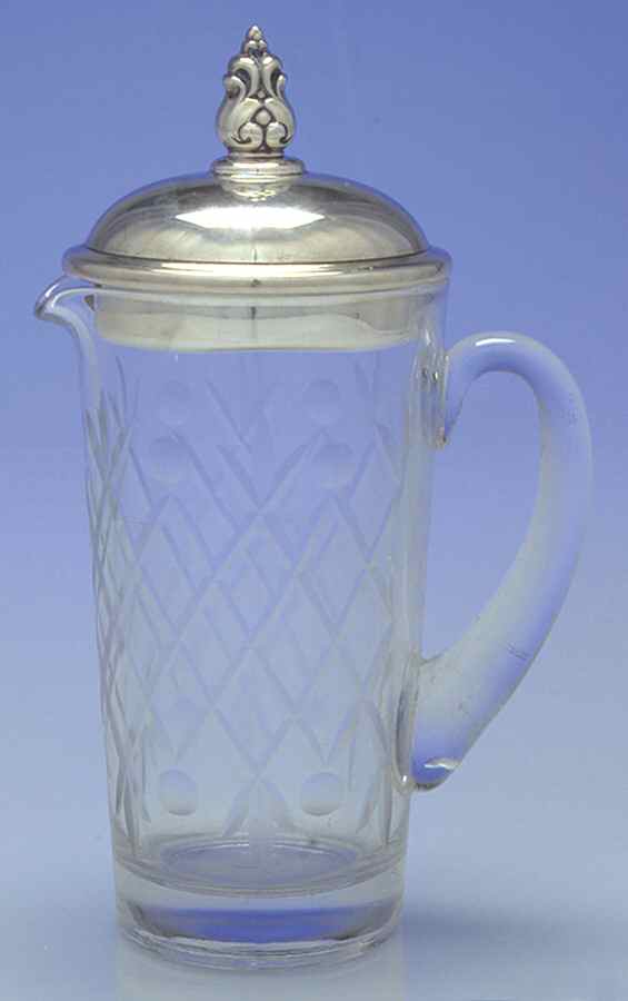 Royal Danish (Sterling, Hollowware) Cocktail Mixer-Glass W/Silver Lid by International Silver-1