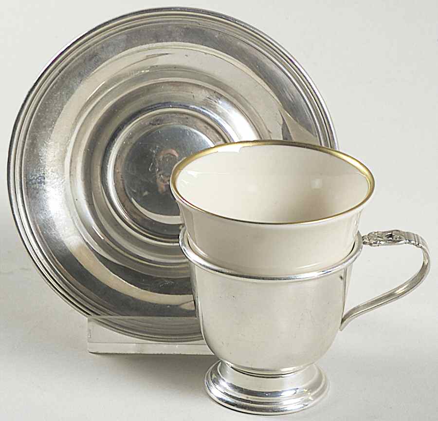 Royal Danish (Sterling, Hollowware) Sterling Demitasse Cup, Saucer and Liner by International Silver-1