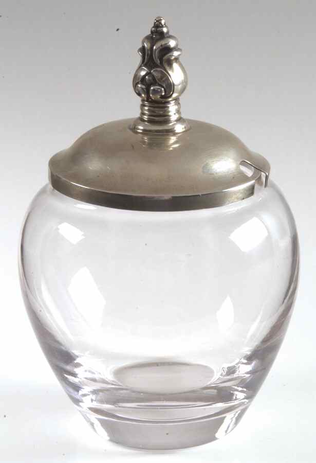 Royal Danish (Sterling, Hollowware) Crystal Marmalade & Sterling Lid by International Silver-1