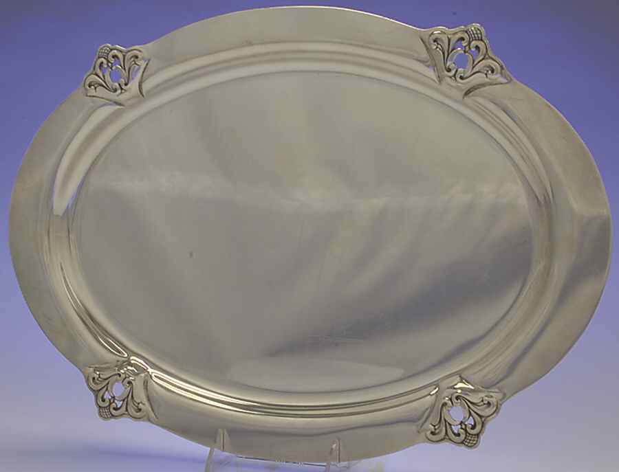 Royal Danish (Sterling, Hollowware) Large Sterling Oval Platter by International Silver-1