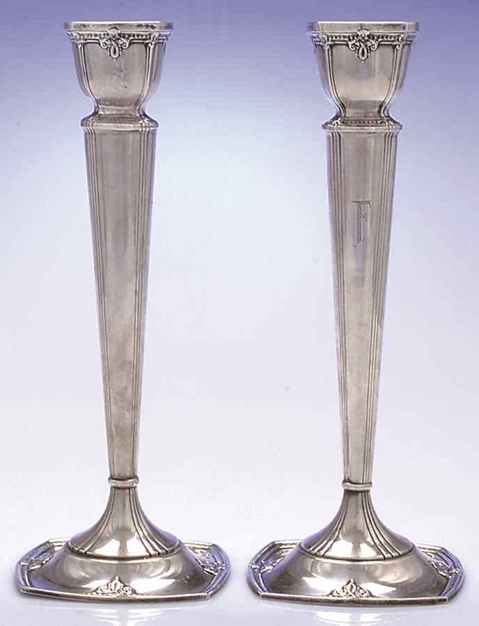 Trianon (Sterling, Hollowware) Pair of Candlesticks by International Silver-1