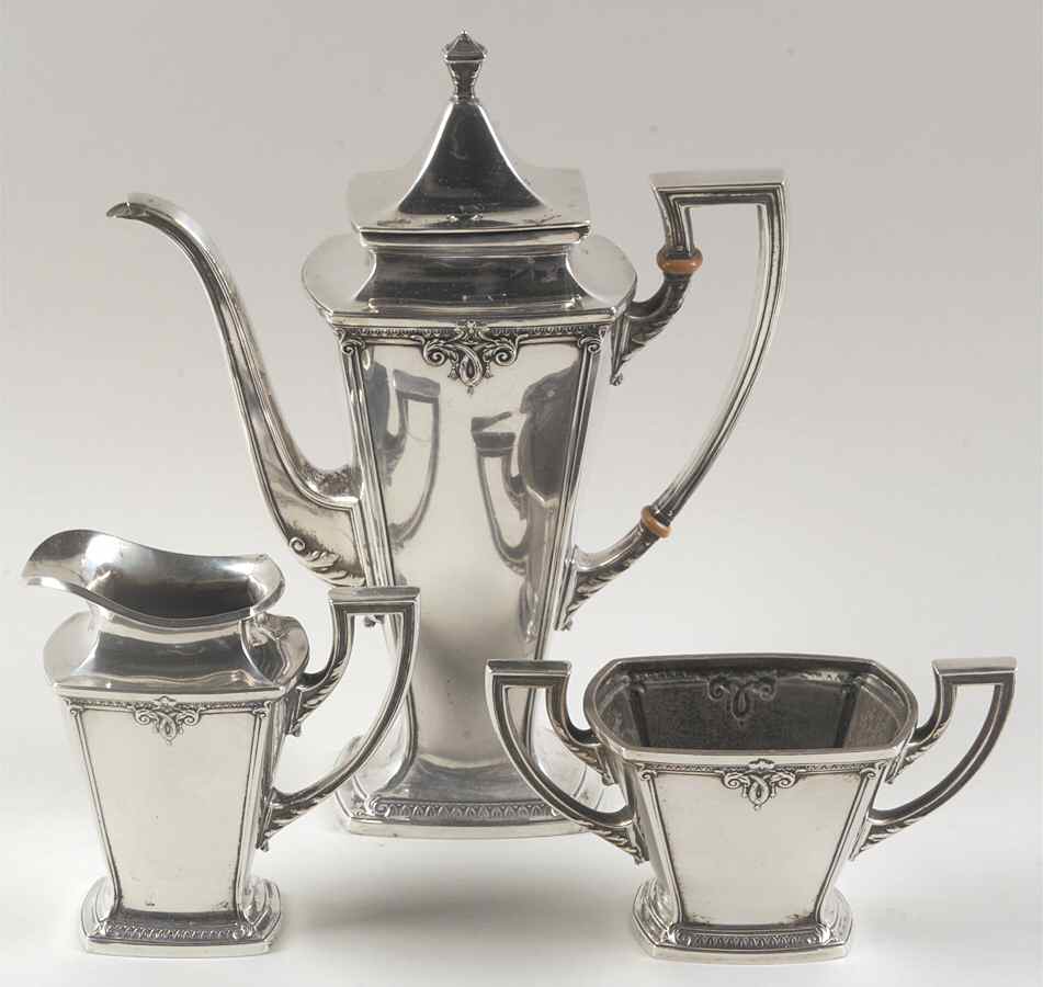 Trianon (Sterling, Hollowware) 3 Piece Mini Tea Set by International Silver-1