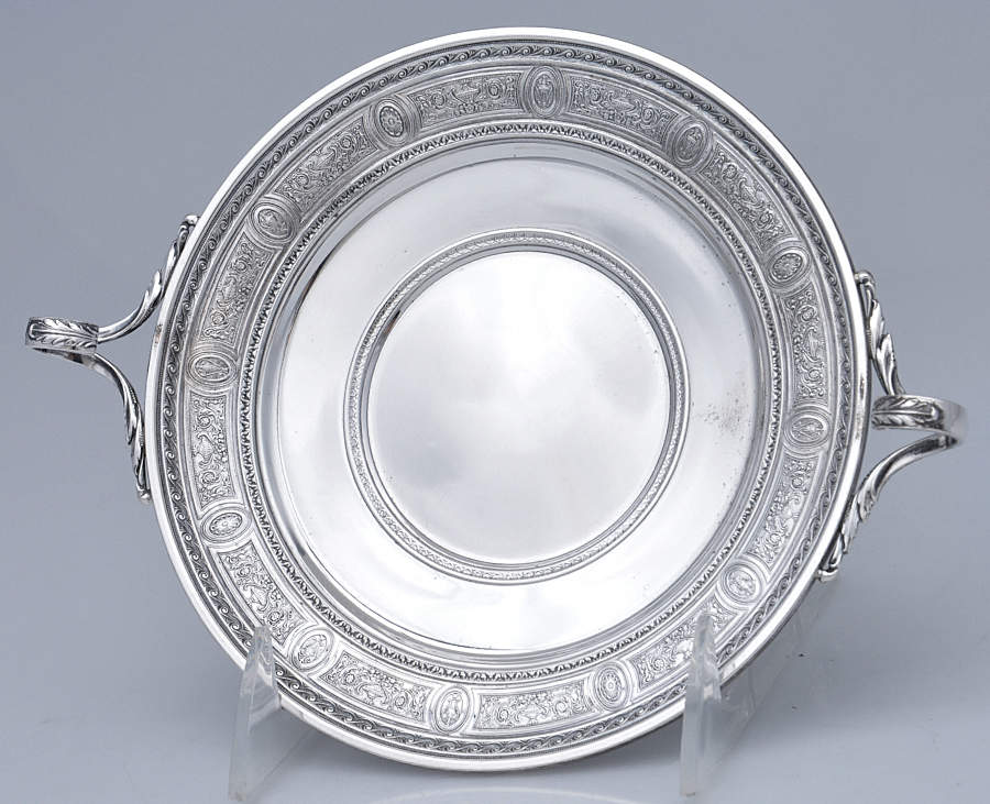 Wedgwood (Sterling, Hollowware, Geometric Base) Sterling Card Tray by International Silver-1
