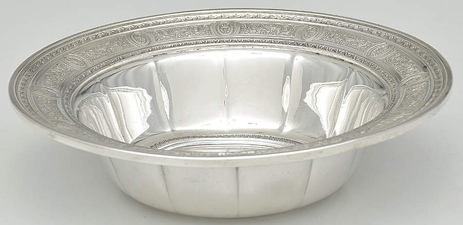 Wedgwood (Sterling, Hollowware, Geometric Base) 6" Bon Bon Bowl by International Silver-1