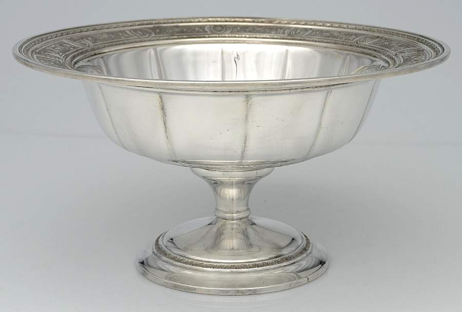 Wedgwood (Sterling, Hollowware, Geometric Base) 11" Round Footed Centerpiece by International Silver-1