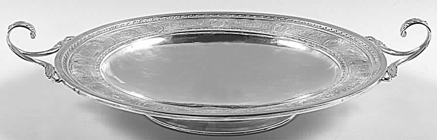 Wedgwood (Sterling, Hollowware, Geometric Base) 11" Footed Handled Cake Plate by International Silver-1