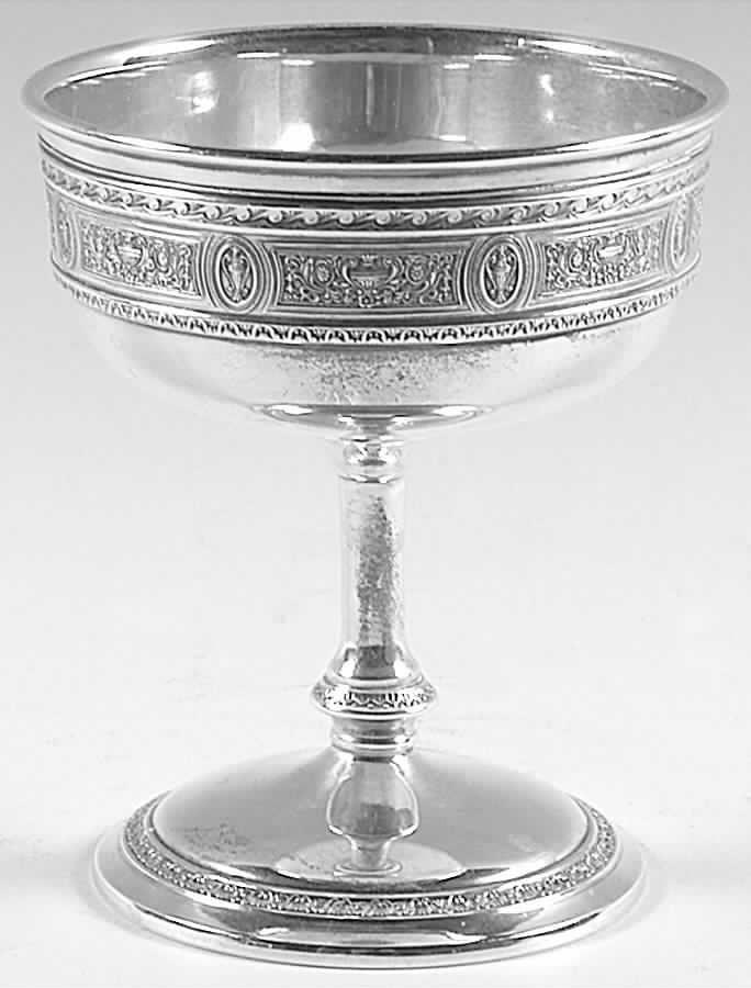Wedgwood (Sterling, Hollowware, Geometric Base) Champagne/Sherbet by International Silver-1