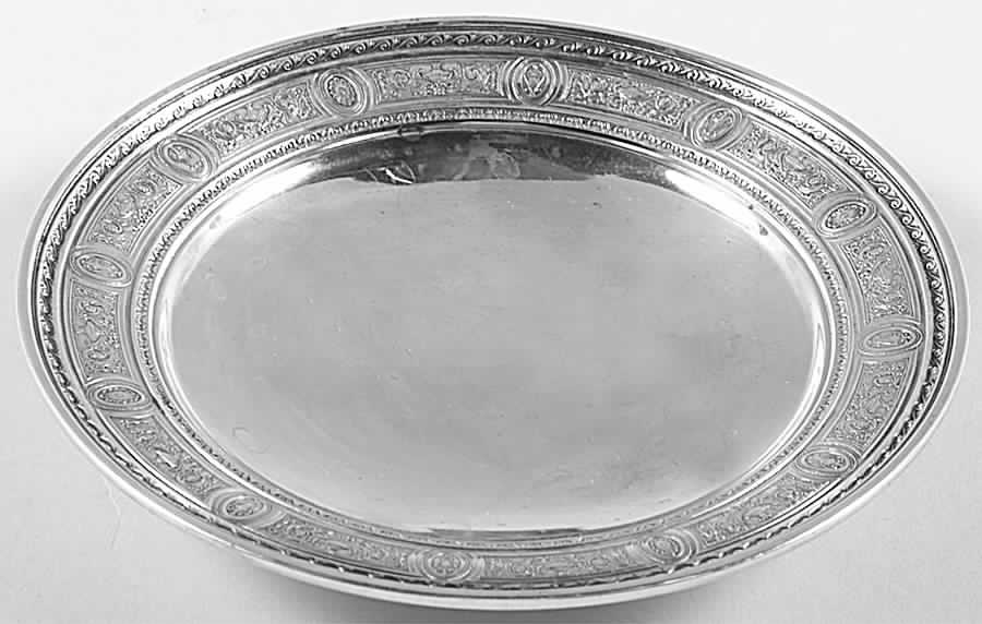 Wedgwood (Sterling, Hollowware, Geometric Base) Sterling Footed Bon Bon Bowl by International Silver-1