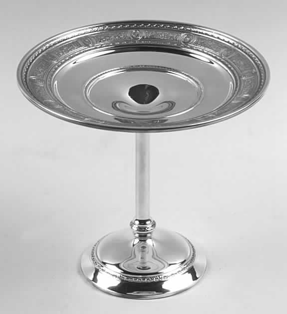 Wedgwood (Sterling, Hollowware, Geometric Base) Round Compote (Height X Width) by International Silver-1