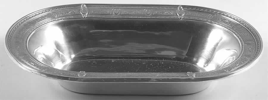 Wedgwood (Sterling, Hollowware, Geometric Base) 10" Oval Vegetable by International Silver-1