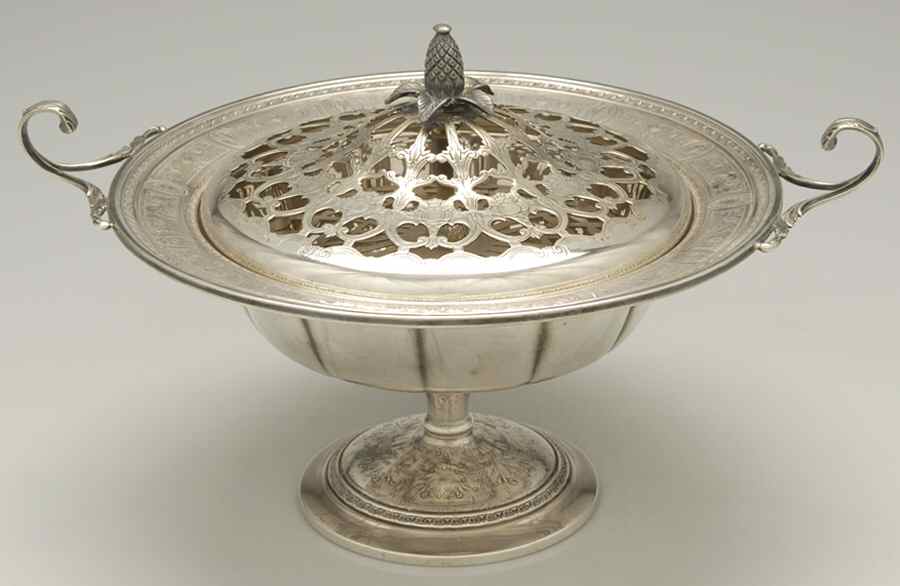 Wedgwood (Sterling, Hollowware, Geometric Base) 10" Round Footed Centerpiece by International Silver-1