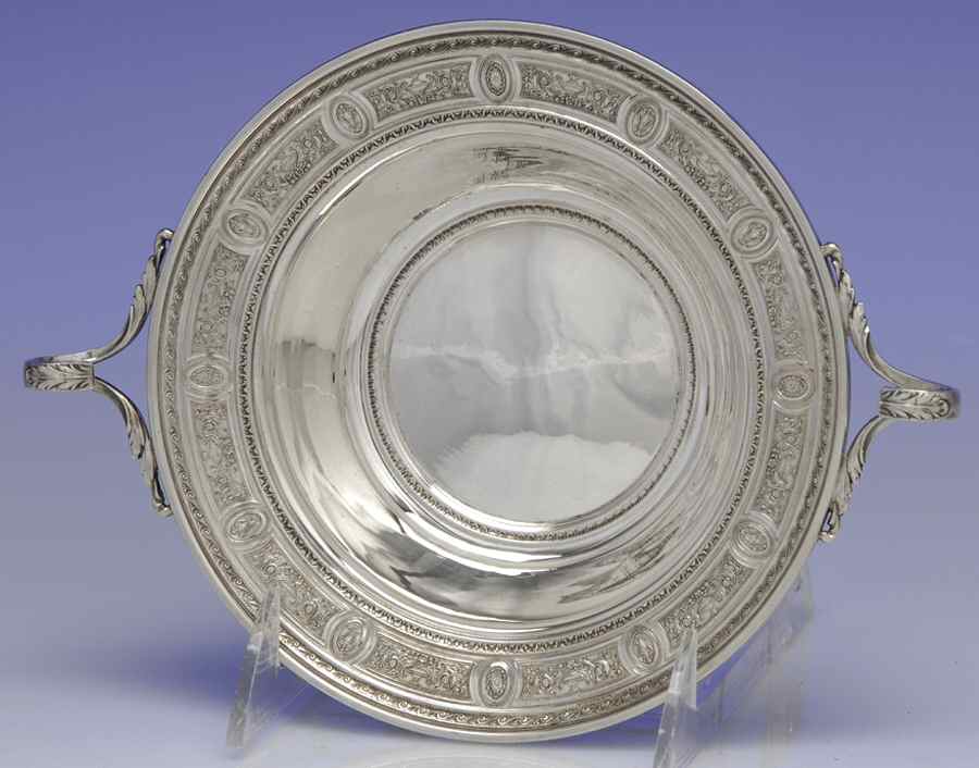 Wedgwood (Sterling, Hollowware, Geometric Base) 6" Bon Bon Bowl by International Silver-1