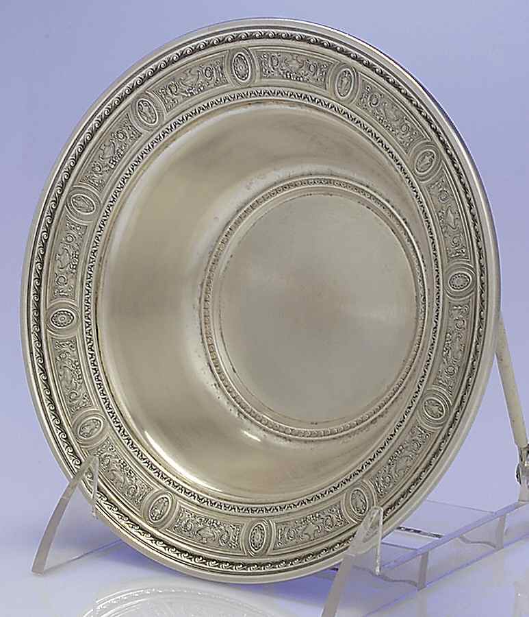 Wedgwood (Sterling, Hollowware, Geometric Base) 6" Bon Bon Bowl by International Silver-1