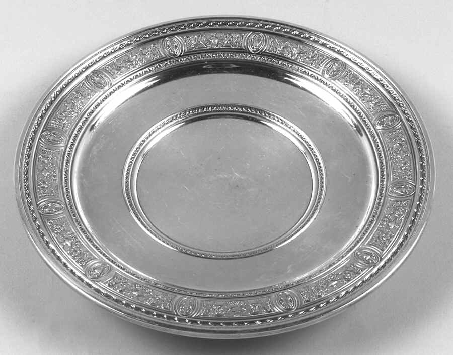 Wedgwood (Sterling, Hollowware, Geometric Base) Sterling Footed Cake Plate by International Silver-1