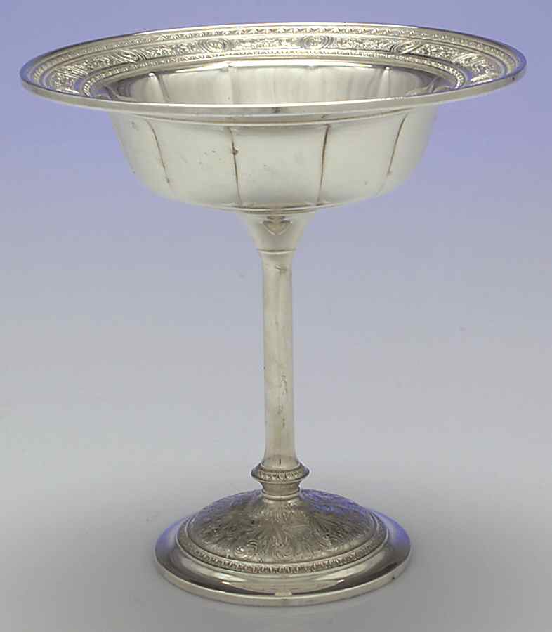 Wedgwood (Sterling, Hollowware, Geometric Base) Round Compote (Height X Width) by International Silver-1